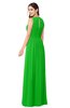 ColsBM Carla Classic Green Romantic Jewel Zipper Chiffon Pleated Plus Size Bridesmaid Dresses
