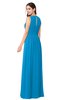 ColsBM Carla Cornflower Blue Romantic Jewel Zipper Chiffon Pleated Plus Size Bridesmaid Dresses