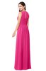 ColsBM Carla Fandango Pink Romantic Jewel Zipper Chiffon Pleated Plus Size Bridesmaid Dresses