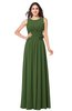 ColsBM Carla Garden Green Romantic Jewel Zipper Chiffon Pleated Plus Size Bridesmaid Dresses