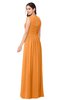 ColsBM Carla Orange Romantic Jewel Zipper Chiffon Pleated Plus Size Bridesmaid Dresses