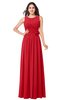 ColsBM Carla Red Romantic Jewel Zipper Chiffon Pleated Plus Size Bridesmaid Dresses