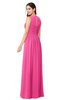 ColsBM Carla Rose Pink Romantic Jewel Zipper Chiffon Pleated Plus Size Bridesmaid Dresses