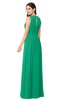 ColsBM Carla Sea Green Romantic Jewel Zipper Chiffon Pleated Plus Size Bridesmaid Dresses