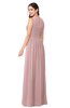 ColsBM Carla Silver Pink Romantic Jewel Zipper Chiffon Pleated Plus Size Bridesmaid Dresses