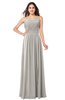 ColsBM Giuliana Ashes Of Roses Mature A-line Sleeveless Half Backless Floor Length Ruching Plus Size Bridesmaid Dresses