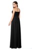 ColsBM Giuliana Black Mature A-line Sleeveless Half Backless Floor Length Ruching Plus Size Bridesmaid Dresses