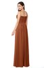 ColsBM Giuliana Bombay Brown Mature A-line Sleeveless Half Backless Floor Length Ruching Plus Size Bridesmaid Dresses