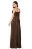 ColsBM Giuliana Chocolate Brown Mature A-line Sleeveless Half Backless Floor Length Ruching Plus Size Bridesmaid Dresses