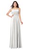 ColsBM Giuliana Cloud White Mature A-line Sleeveless Half Backless Floor Length Ruching Plus Size Bridesmaid Dresses