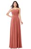 ColsBM Giuliana Crabapple Mature A-line Sleeveless Half Backless Floor Length Ruching Plus Size Bridesmaid Dresses