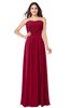 ColsBM Giuliana Dark Red Mature A-line Sleeveless Half Backless Floor Length Ruching Plus Size Bridesmaid Dresses