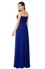 ColsBM Giuliana Electric Blue Mature A-line Sleeveless Half Backless Floor Length Ruching Plus Size Bridesmaid Dresses