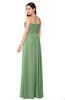 ColsBM Giuliana Fair Green Mature A-line Sleeveless Half Backless Floor Length Ruching Plus Size Bridesmaid Dresses