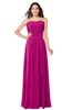 ColsBM Giuliana Hot Pink Mature A-line Sleeveless Half Backless Floor Length Ruching Plus Size Bridesmaid Dresses