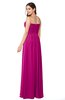 ColsBM Giuliana Hot Pink Mature A-line Sleeveless Half Backless Floor Length Ruching Plus Size Bridesmaid Dresses