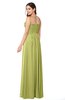 ColsBM Giuliana Linden Green Mature A-line Sleeveless Half Backless Floor Length Ruching Plus Size Bridesmaid Dresses
