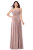 ColsBM Giuliana Nectar Pink Mature A-line Sleeveless Half Backless Floor Length Ruching Plus Size Bridesmaid Dresses
