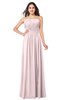 ColsBM Giuliana Petal Pink Mature A-line Sleeveless Half Backless Floor Length Ruching Plus Size Bridesmaid Dresses