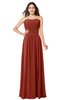 ColsBM Giuliana Rust Mature A-line Sleeveless Half Backless Floor Length Ruching Plus Size Bridesmaid Dresses
