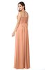 ColsBM Giuliana Salmon Mature A-line Sleeveless Half Backless Floor Length Ruching Plus Size Bridesmaid Dresses