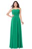 ColsBM Giuliana Sea Green Mature A-line Sleeveless Half Backless Floor Length Ruching Plus Size Bridesmaid Dresses