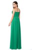 ColsBM Giuliana Sea Green Mature A-line Sleeveless Half Backless Floor Length Ruching Plus Size Bridesmaid Dresses