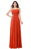 ColsBM Giuliana Tangerine Tango Mature A-line Sleeveless Half Backless Floor Length Ruching Plus Size Bridesmaid Dresses