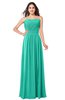 ColsBM Giuliana Viridian Green Mature A-line Sleeveless Half Backless Floor Length Ruching Plus Size Bridesmaid Dresses