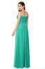 ColsBM Giuliana Viridian Green Mature A-line Sleeveless Half Backless Floor Length Ruching Plus Size Bridesmaid Dresses