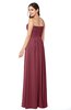 ColsBM Giuliana Wine Mature A-line Sleeveless Half Backless Floor Length Ruching Plus Size Bridesmaid Dresses