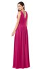 ColsBM Lucia Beetroot Purple Sexy A-line V-neck Zipper Floor Length Ruching Plus Size Bridesmaid Dresses