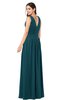 ColsBM Lucia Blue Green Sexy A-line V-neck Zipper Floor Length Ruching Plus Size Bridesmaid Dresses