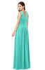 ColsBM Lucia Blue Turquoise Sexy A-line V-neck Zipper Floor Length Ruching Plus Size Bridesmaid Dresses