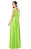 ColsBM Lucia Bright Green Sexy A-line V-neck Zipper Floor Length Ruching Plus Size Bridesmaid Dresses