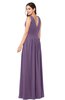 ColsBM Lucia Chinese Violet Sexy A-line V-neck Zipper Floor Length Ruching Plus Size Bridesmaid Dresses