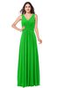 ColsBM Lucia Classic Green Sexy A-line V-neck Zipper Floor Length Ruching Plus Size Bridesmaid Dresses
