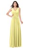 ColsBM Lucia Daffodil Sexy A-line V-neck Zipper Floor Length Ruching Plus Size Bridesmaid Dresses