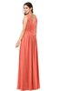 ColsBM Lucia Fusion Coral Sexy A-line V-neck Zipper Floor Length Ruching Plus Size Bridesmaid Dresses