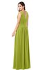 ColsBM Lucia Green Oasis Sexy A-line V-neck Zipper Floor Length Ruching Plus Size Bridesmaid Dresses