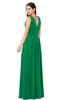 ColsBM Lucia Green Sexy A-line V-neck Zipper Floor Length Ruching Plus Size Bridesmaid Dresses
