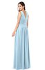 ColsBM Lucia Ice Blue Sexy A-line V-neck Zipper Floor Length Ruching Plus Size Bridesmaid Dresses