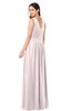 ColsBM Lucia Light Pink Sexy A-line V-neck Zipper Floor Length Ruching Plus Size Bridesmaid Dresses