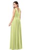 ColsBM Lucia Lime Green Sexy A-line V-neck Zipper Floor Length Ruching Plus Size Bridesmaid Dresses