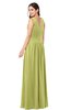 ColsBM Lucia Linden Green Sexy A-line V-neck Zipper Floor Length Ruching Plus Size Bridesmaid Dresses