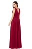 ColsBM Lucia Maroon Sexy A-line V-neck Zipper Floor Length Ruching Plus Size Bridesmaid Dresses
