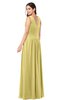 ColsBM Lucia Misted Yellow Sexy A-line V-neck Zipper Floor Length Ruching Plus Size Bridesmaid Dresses