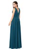 ColsBM Lucia Moroccan Blue Sexy A-line V-neck Zipper Floor Length Ruching Plus Size Bridesmaid Dresses