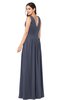ColsBM Lucia Nightshadow Blue Sexy A-line V-neck Zipper Floor Length Ruching Plus Size Bridesmaid Dresses
