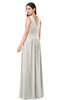 ColsBM Lucia Off White Sexy A-line V-neck Zipper Floor Length Ruching Plus Size Bridesmaid Dresses